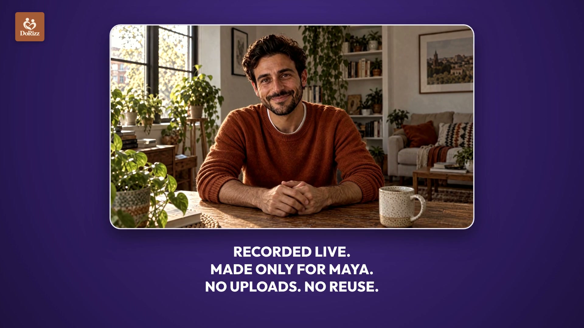 Daniel recording a personal invitation for Maya in the brand film